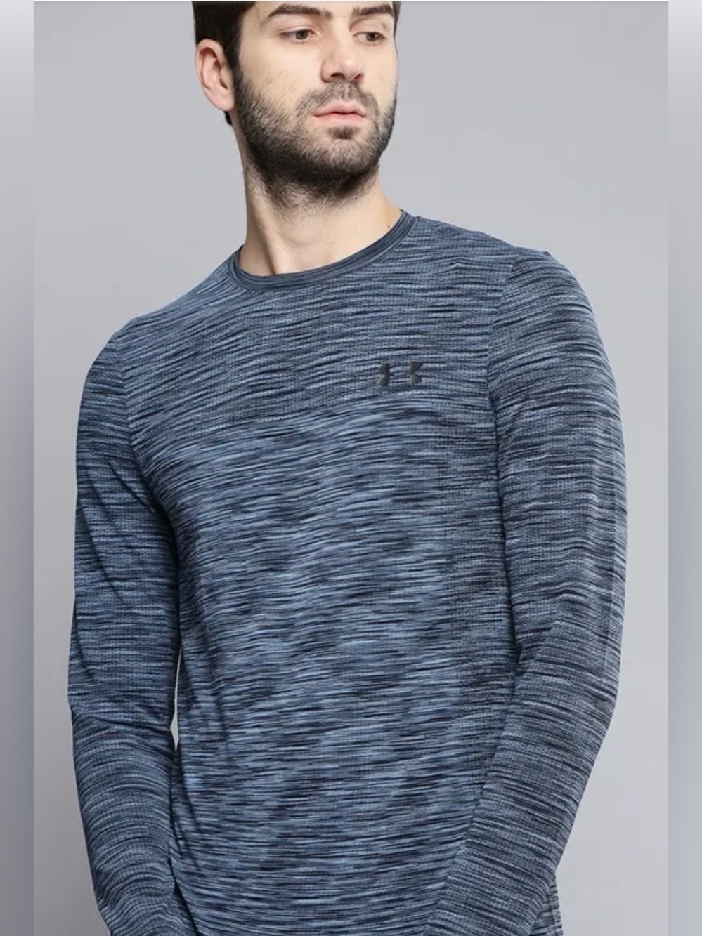 Under Armour Threadborne Seamless Long Sleeve Shirt Size Medium Graphite Gray